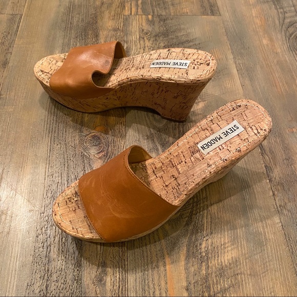 Steve Madden Surg camel leather cork wedges - Picture 14 of 14